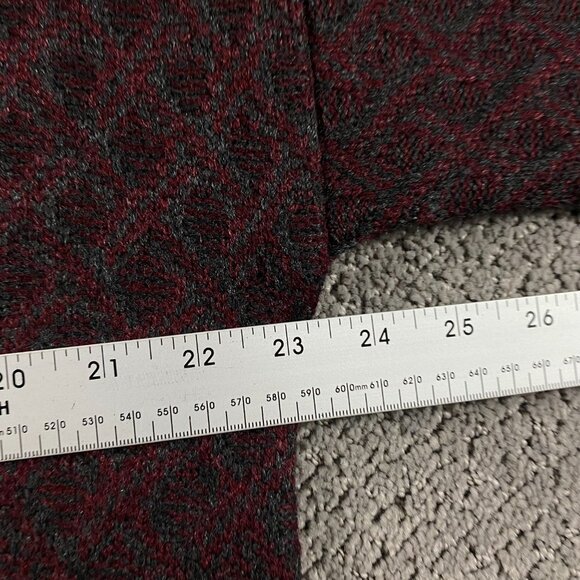 Vintage Jantzen Sweater Men's Medium Burgundy Gray Grunge Grandpa Dad Crewneck - Picture 8 of 9